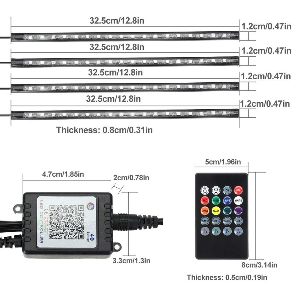 Автоматическое окружающее освещение 72 светодиодные ленты для украшения салона автомобиля RGB приложение с дистанционным управлением атмосферная лампа для автомобильных аксессуаров