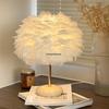 Crackle Ceramic Feather Table Lamp - Handmade Luxury Home Decor, Romantic Warm Light for Bedroom.