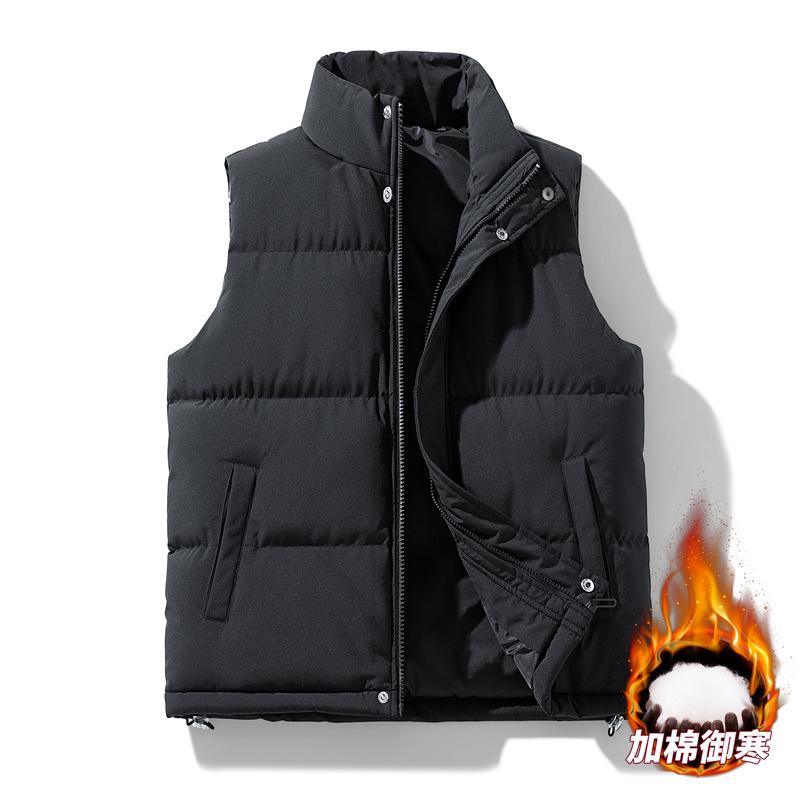 Cotton Vest Men's and Women's Autumn and Winter Thickened Thermal Stand-up Collar Vest Solid Color Vest Casual Jacket Vest
