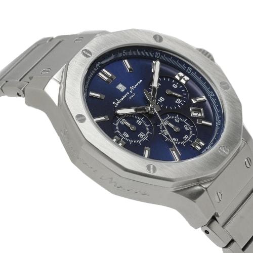 Salvatore Mara Watch Men's Chronograph 10 ATM Water Resistant Business 20th Anniversary Limited Model SM18117SS (Navy)