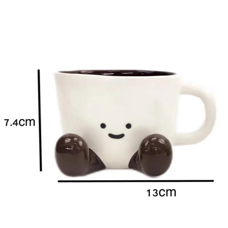 350ml Creative Ceramic Coffee Cup Mug with Handle Cartoon High Temperature Drinking Cup Home Desktop Decoration Water Cup Gift