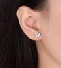 Серьги PRIVIE Cherry Blossom 925 из корейского металла для ежедневного использования, женские, цветочные, розовые, серебряные, милые, стильные, популярные, модные, гипоаллергенные,