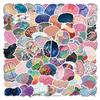 110 New Brain Colorful Brain Decals  Decorative Suitcase Notebook Water-Repellent Decals Premium Durable