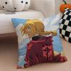 FFullmetal Alchemist Brotherhoo Cushion Cover Linen Pillow Case Soft Breathable Protective Couch Room Decoration