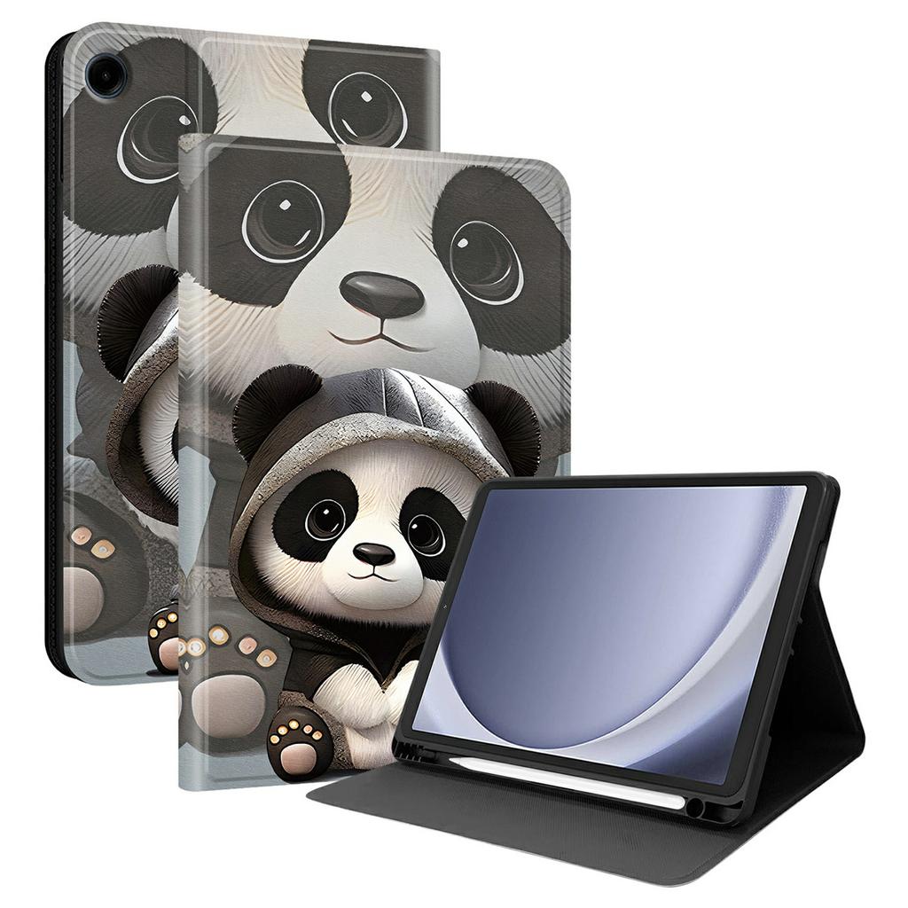 Чехол из ПУ кожи для Samsung Galaxy Tab A11 / Tab A9 с принтом, подставка для планшета с слотом для стилуса (Стилус не входит в комплект)