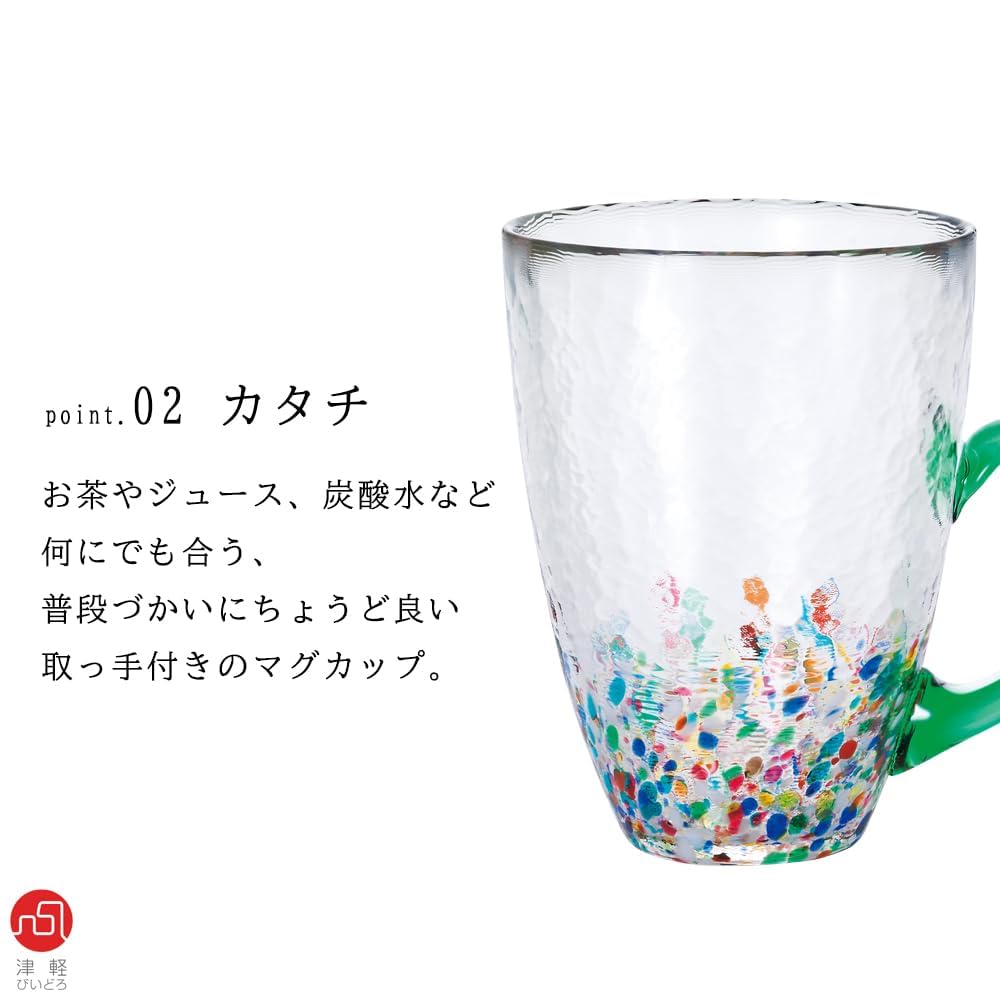 Aderia Glass Nebuta Midori Сделано в Подарок Стильный и милый подарок для Идеально для посещения или любого (АДЕРИЯ) [Цугару Кружка, Кружка, Дизайн, 320 мл, Япония, В коробке,