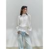 Romantic Escape Medieval Aesthetic White Shirt French Lazy Pleated Lantern Sleeve Blouse