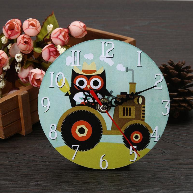 Очаровательные настенные часы с мультяшным изображением совы, белки и дерева для дома, детской комнаты, декора