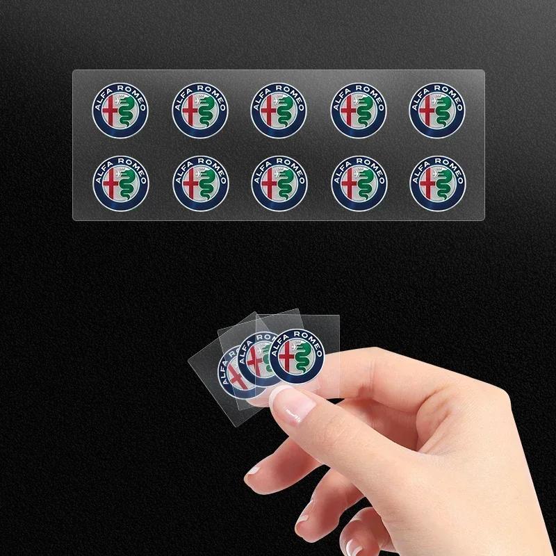 ACZX9 1/2/5/10pcs Car Styling Emblems Stickers Interior Decoration Decal for Alfa Romeo Giulia Giulietta Stelvio Mito Sportiva Mito
