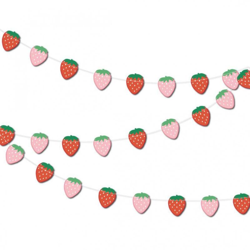 1 шт. Новые бумажные шпажки в виде фруктов клубники и ананаса, гавайская гирлянда для украшения, оформление фона для детского дня, дня рождения