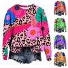 Женская повседневная мода рождественский принт длинный рукав O-образный вырез пуловер толстовки
