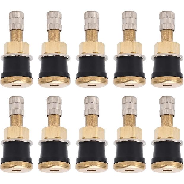 Acouto valve stem, Brass Valve Stem,10 Pcs Brass Valve Stem TR501 High Strength Tubeless Truck Valve Stem for 0.625in Valve Holes