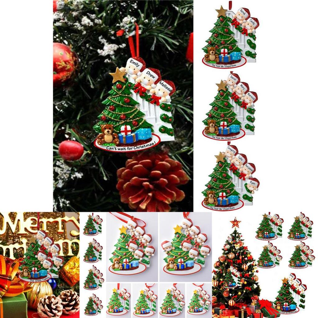 Beautiful Resin Christmas Tree Hanging Ornaments For Family Of 2-7 People