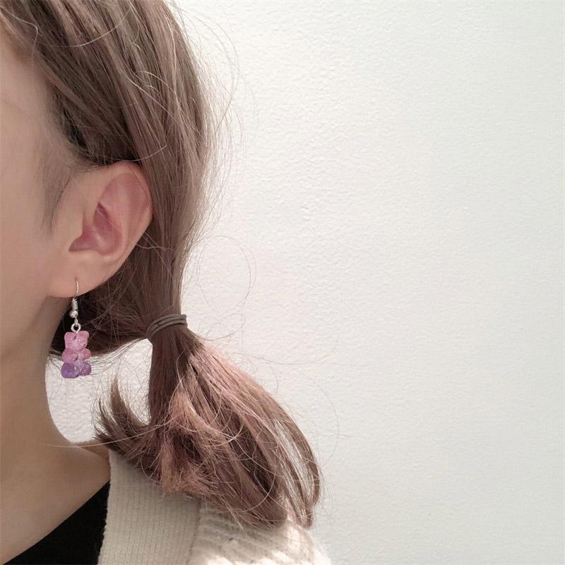 Горячая распродажа модные ювелирные серьги многоцветный милый подарок для женщин девочек пластиковый медведь животное 1 пара