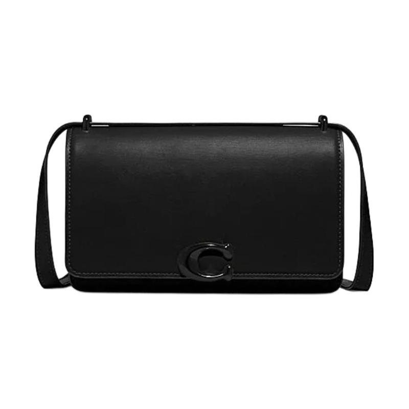 Coach Bandit 24 Логотип Логотип Пряжка-застежка Коровья кожа Сумка через плечо Средняя Женская Черный