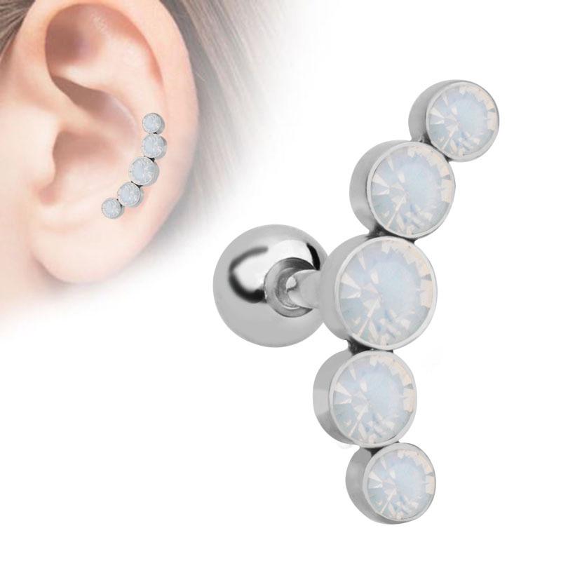 Opal Cartilage Ear Nail Stud Earring Cartilage Helix Tragus Stainless Steel Piercing Helix Tragus 16G Barbell Accessories