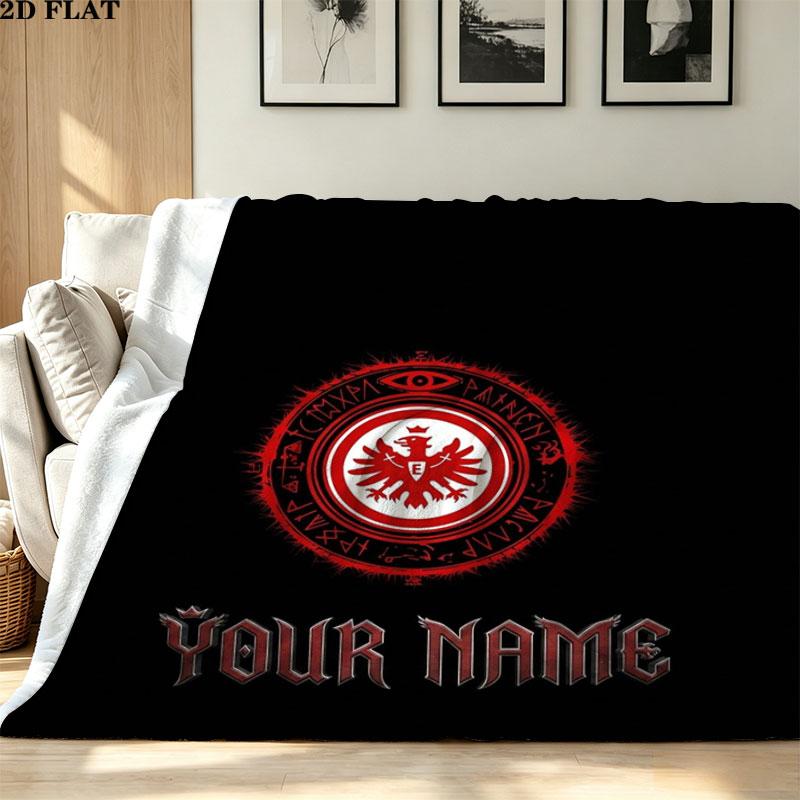 1PC Eintracht Frankfurt Custom Name Patterned Flannel Blanket Suitable For All Seasons for Home Decor Warmth and Comfort Gifts Holiday Present