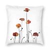 Poppies Nature Floral Square Pillowcase Polyester Linen Velvet Printed Zip Decor Car Cushion Case 18"