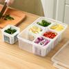 Refrigerator Storage Box 6 Grid Food Vegetable Fruit Storage Box Fridge Organizer Drain Basket Meat Onion Ginger Clear Crisper