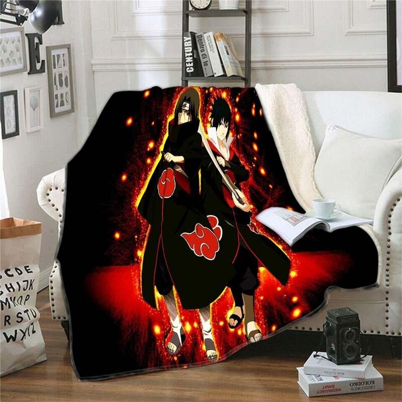 Мягкое фланелевое одеяло с рисунком Наруто, всесезонное легкое теплое одеяло для гостиной/спальни