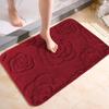 Bath Rugs Rose Flower Embossed Bathroom Bath Mat Flannel Non-slip Carpet In Bathtub Floor Rug Shower Room Doormat Memory Foam Pad Washable Carpet