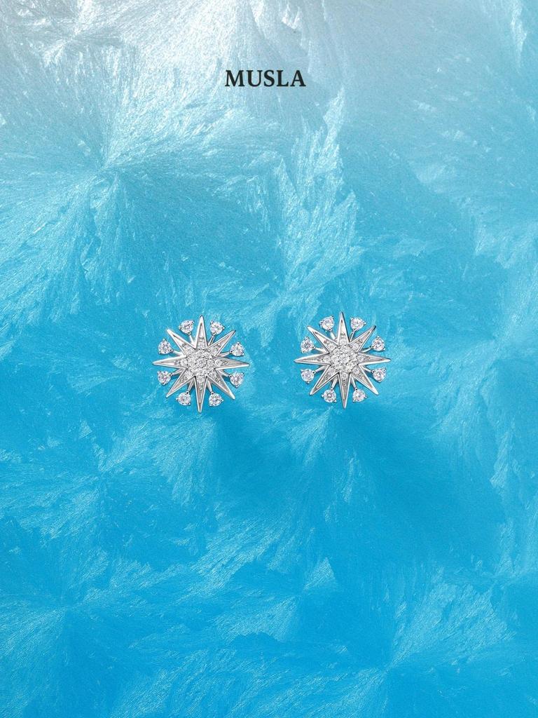 Musla Design Ювелирные изделия для женщин Модные серьги Серьги из стерлингового серебра 925 пробы Модные серьги-пусеты с цирконом