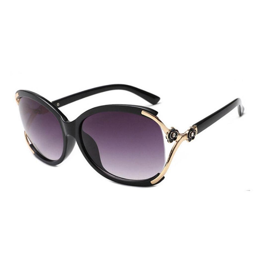Newest Anti-UV Square Sunglasses for Women with Retro Camellia Design and Summer Glasses Case
