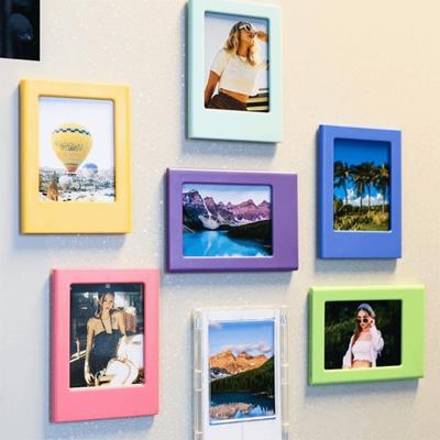 4 шт. Прочные магнитные фоторамки 3 дюйма, двусторонние декоративные фоторамки, пластиковая рамка для фото на холодильник, для комнаты в общежитии