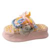 6cm Cute Kawaii Fashion Graffiti Slippers Women's Thick Soles Raised Canvas Line Drag for Women's Trendy Muffins External Wear