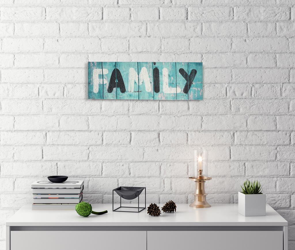 Inkdotpot Декор для стен на натянутом холсте с цитатами, Семейный декор для стен - 8 x 24 Деревенский настенный знак - Декор фермерского дома Имитация таблички