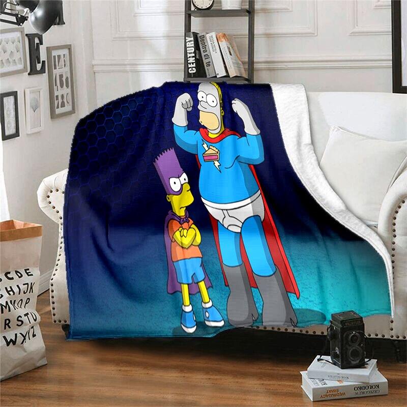 S-Симпсон Мягкий Плюшевый Диван-кровать Покрывало Мультяшное Современное Фланелевое Покрытие Одеяла Печатное Покрывало на Одеяло Подарок Пледы для Пикника