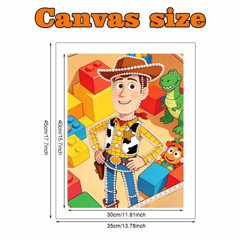 Disney Pearl Painting Pearl Aesthetic Cowboy Woody for Beginners and Adults, DIY Pearl Diamond Art Painting Kit for Home Wall Decor Gifts