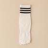 1 Pairs Women Five Finger Socks Cotton Black White Striped Middle Tube Toe-Split Socks Girls' Outdoor Socks Four Seasons
