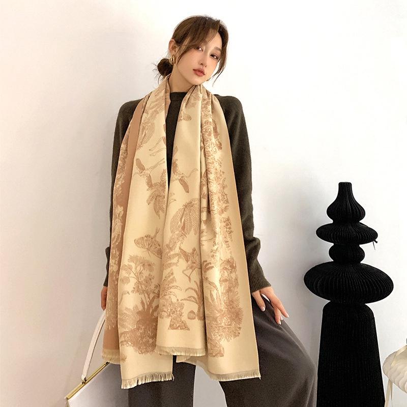 Women Scarf Cashmere Thickened Warm Shawl Office Air-conditioning Blanket
