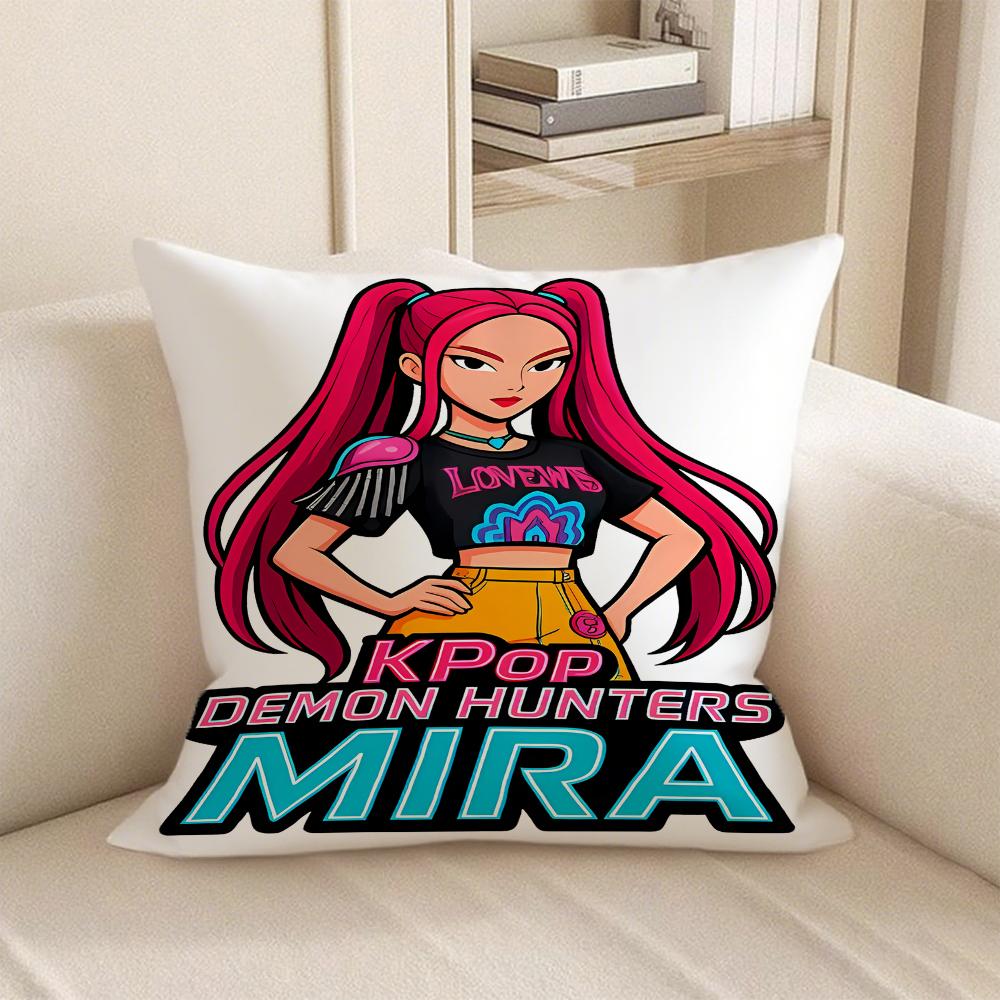 KPop Demon Hunters KPOP Demon Hunter Series Pillowcase: Colorful Character Pattern Fashion Home Decoration
