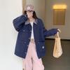 Women's Jacket Spring and Autumn Canvas Lapel Long Sleeve Top Short Coat Women