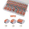 60PCS Puch in Lever Wire Nuts 28-12 AWG Electrical Wire Nuts Lever Wire Connectors Kit