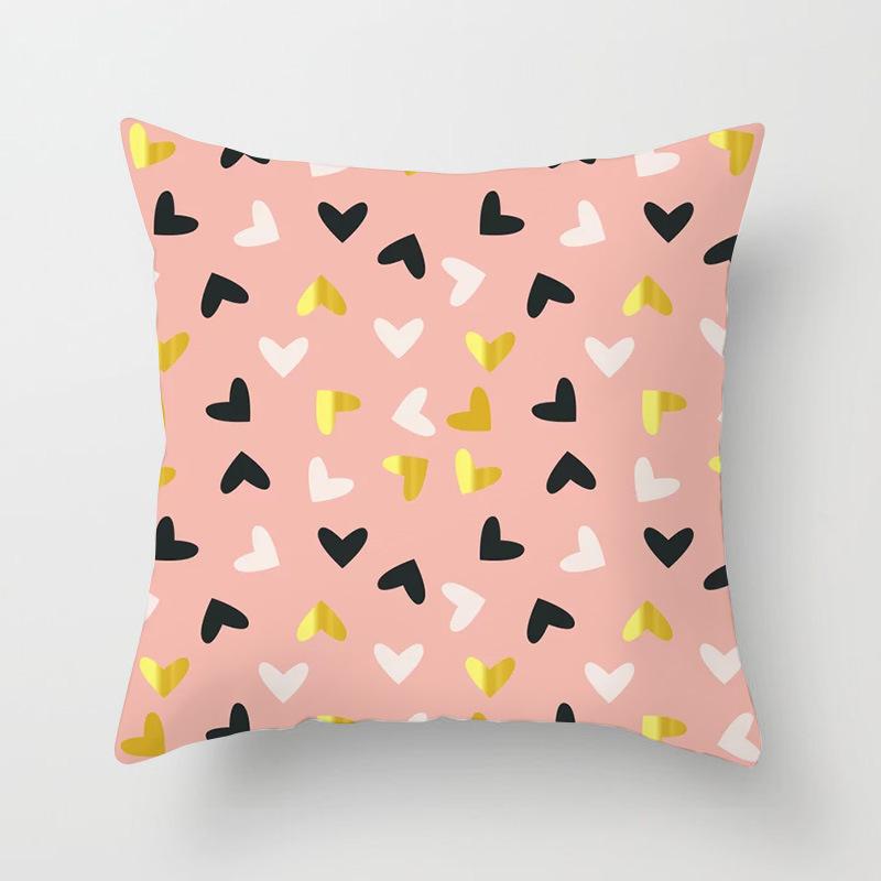 Popular Pink Marble Geometric Series Pillowcases, Home Fabric Sofa Cushion Covers