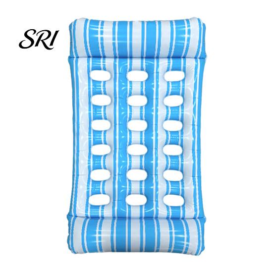 Travel-friendly Pool Float Inflatable Mat with Hole Headrest Adults Size Foldable Water Toy Floating Lounger Raft Summer Swimming Party Beach