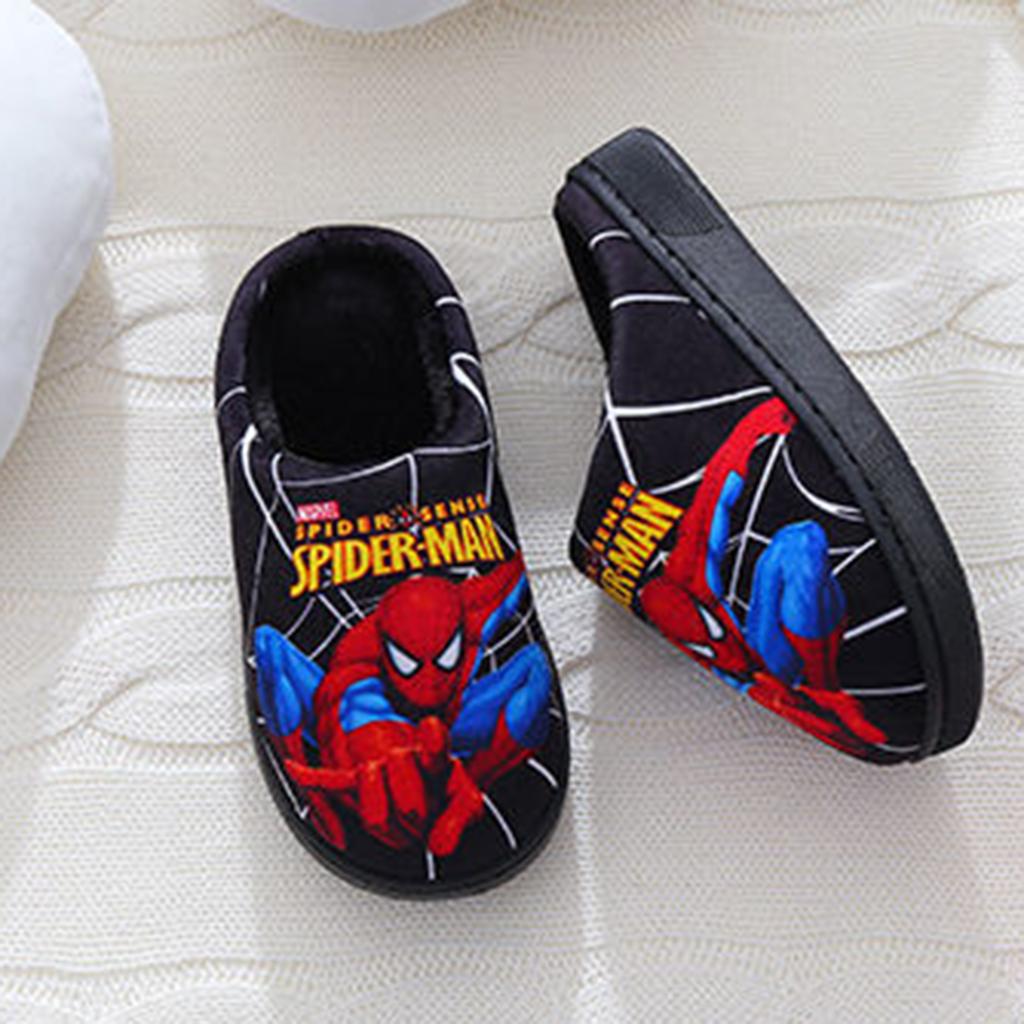 Детские хлопковые тапочки, средние и большие, зимние, с мультяшным рисунком, теплые, комнатные, без задника, хлопковые тапочки