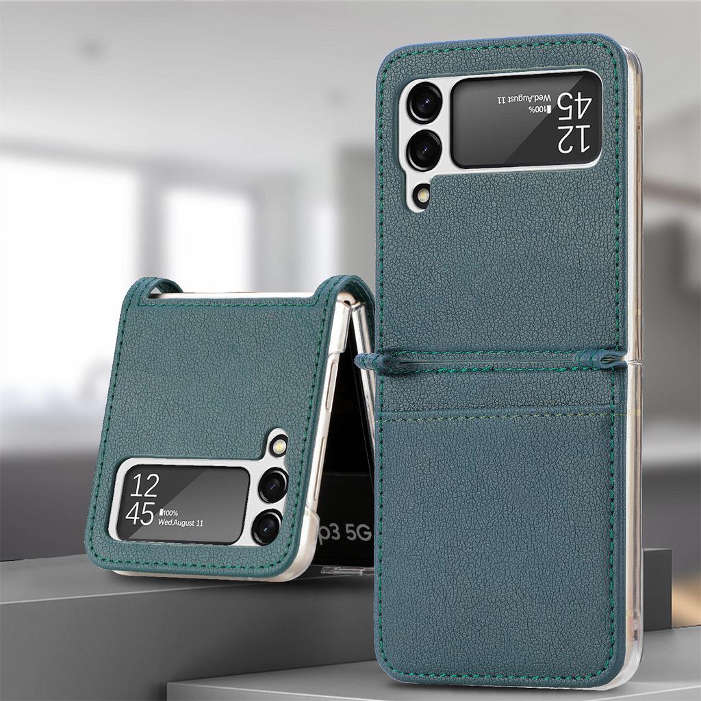 Anti -Falling Matte Leather Cover Case For Samsung Galaxy Z Flip4 5g Flip 4 Flip3 Flip 3 Folding Design Fashion Phone Bag