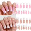 120/150pcs Medium-Square Pink &White French False Nail Tips Matte Pink Nude Press on Nails Full Cover Artificial Fake Nail Tips