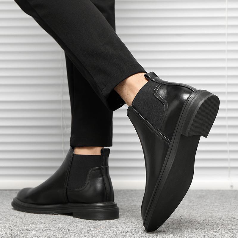 Флисовые осенние и зимние ботинки Martin, мужские кожаные ботинки, британские короткие ботинки с рукавами, мужская обувь, корейская версия, модные ботинки S08-C