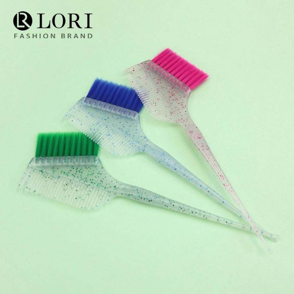 Прозрачная блестящая расческа для окрашивания волос с цветными щетинками для мелирования волос 