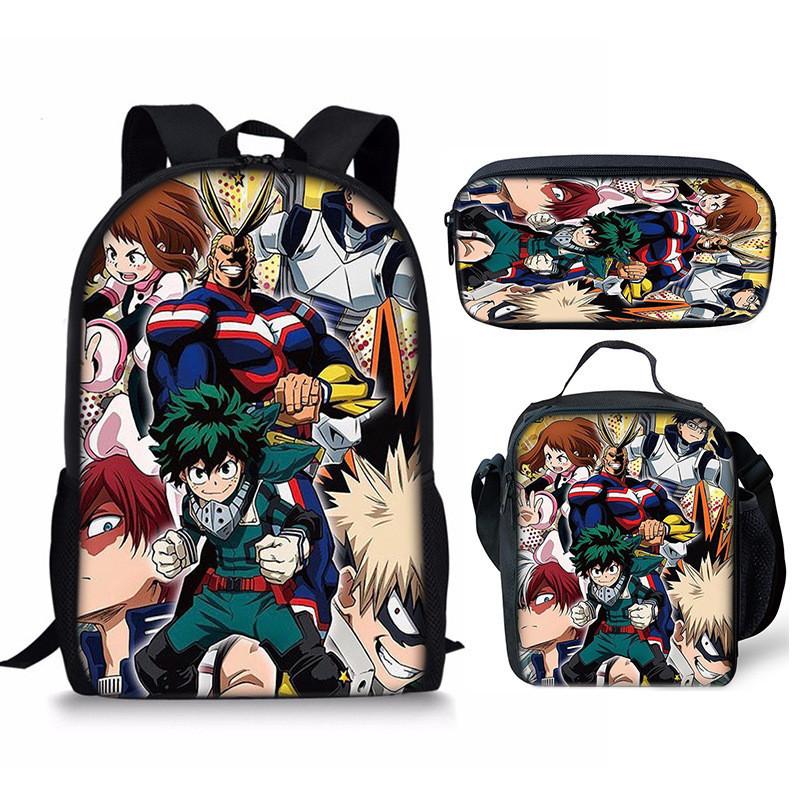 My Hero Academia Student Pack With Polyester Lining And Anime Cartoon Design For Teens