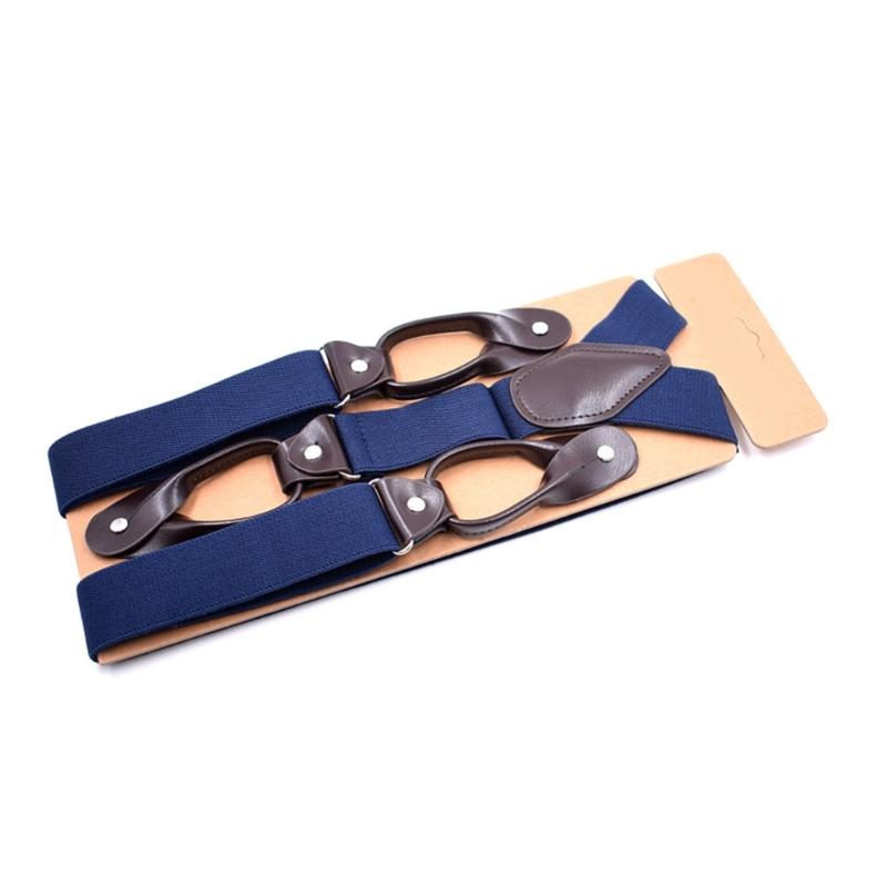 Стильные классические подтяжки Регулируемые подтяжки Эластичная цепочка Пуговичное крепление Темный эластичный ремень для свадьбы, деловой одежды