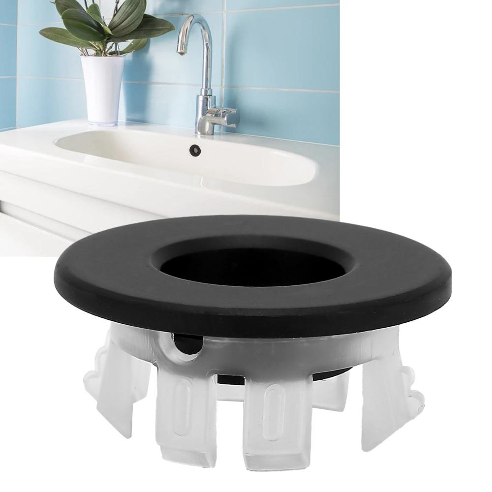 6Pcs Circular Sink Overflow Rings Round Shape Hole Cover Easy Fit Overflow Drain Cover Kitchen Sink