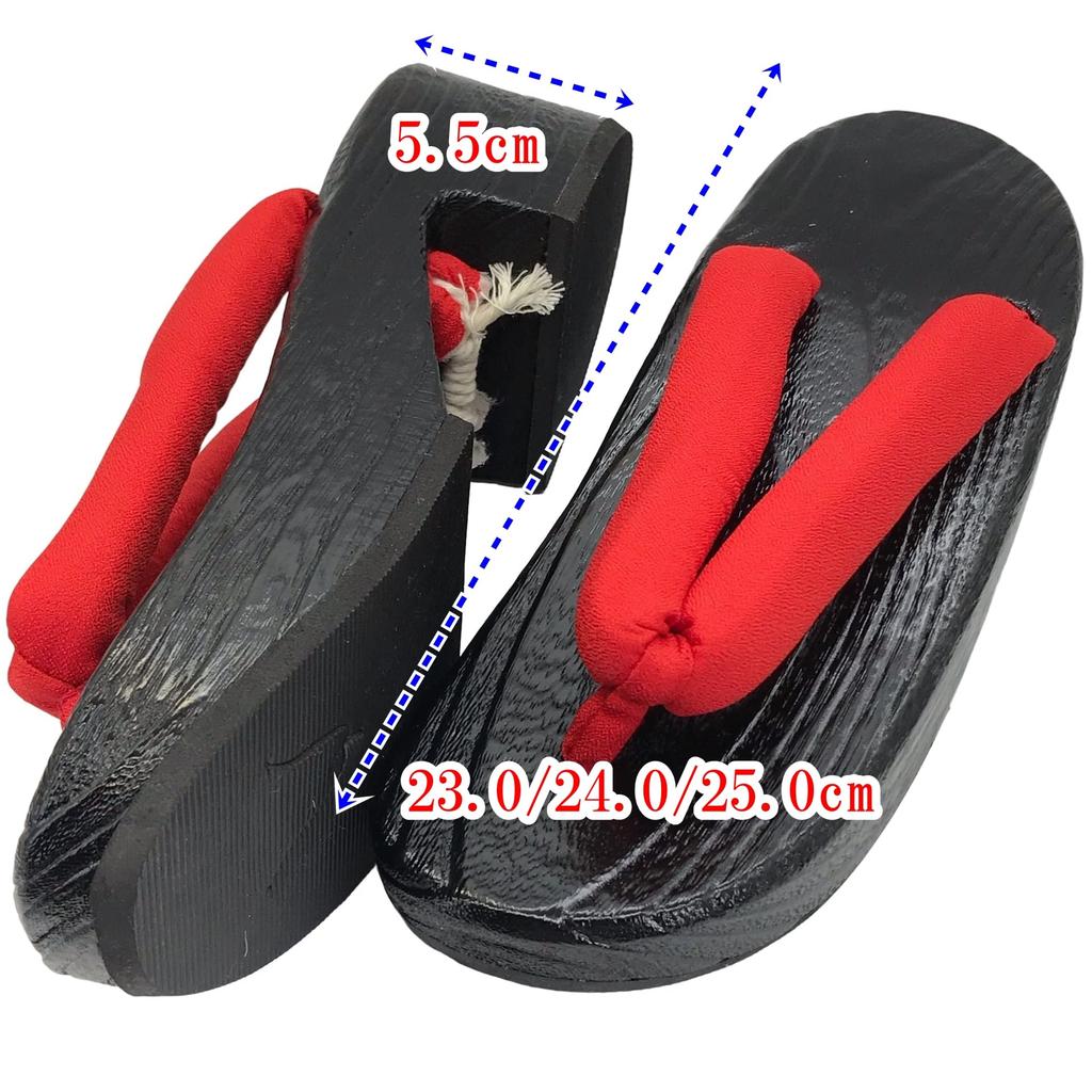 [Eiza] Geta Sandals, Platform, Cosplay, Japanese Clothing, Photo Shoot Prop, Shoes, Thong, Paulownia Wood, Halloween, Event e124 (Black/Purple, 25.0cm