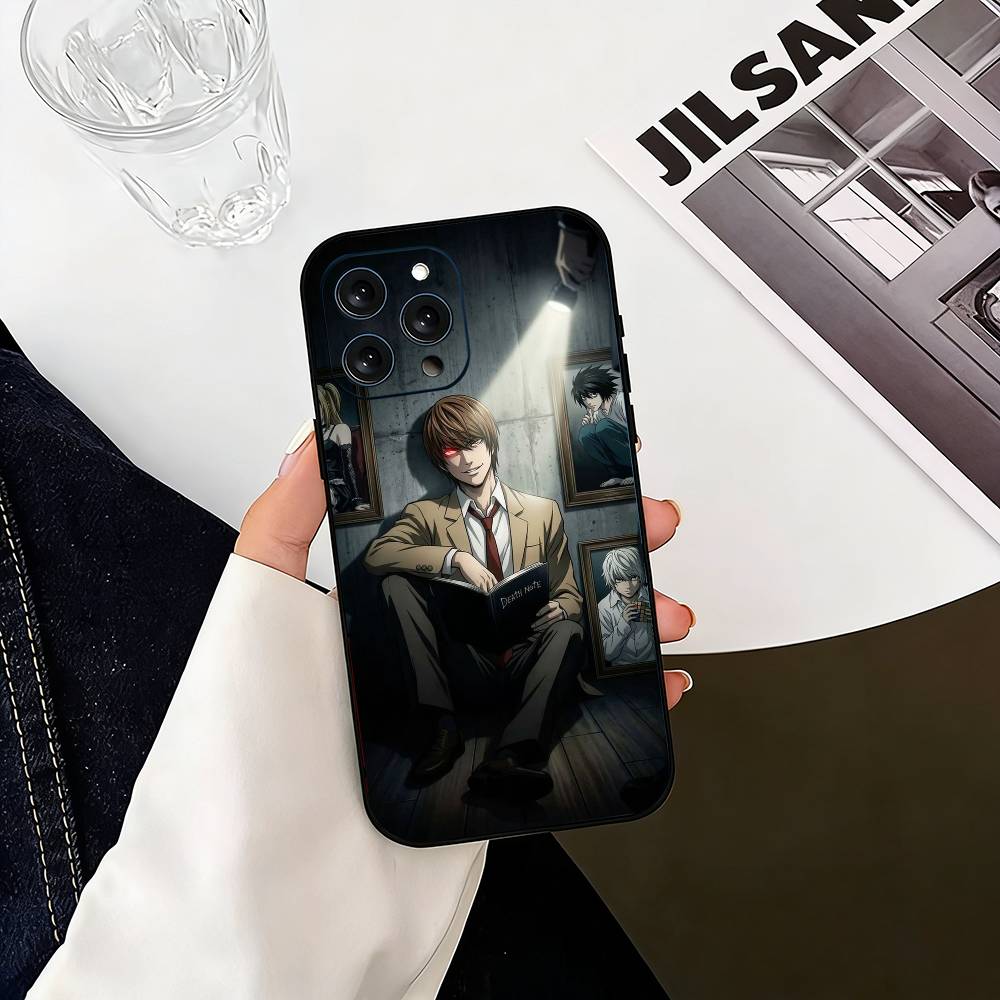 Тетрадь Смерти Кира Ягами Темное Аниме Чехол Для Телефона Для iPhone 17, 16,15,14,13,12,11 Plus,Pro Max, Другие Мягкий Черный Чехол