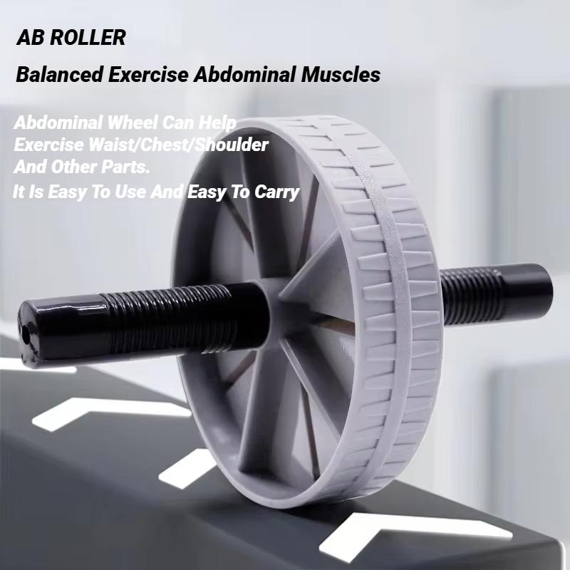 Ab Roller Wheel - Non-Slip Ergonomic Handles for Core Muscle Strengthening, Silent Home Gym Exercise Equipment with Knee Mat